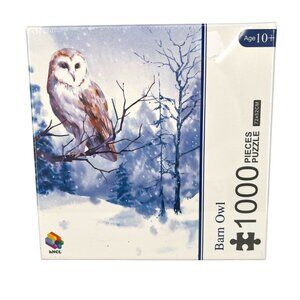 hNCL Barn Owl Winter Snow 1000 Piece Puzzle Age 10+ NIB